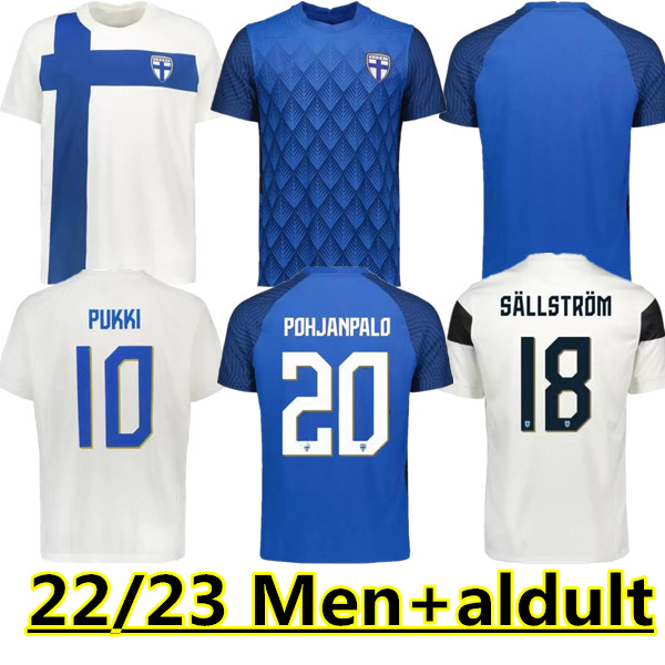 

2022 Finland Soccer Jerseys 22 23 home away POHJANPALO Forss PUKKI SKRABB RAITALA JENSEN LOD KAMARA Finlandia Football Uniforms maillot de foot 666, Black