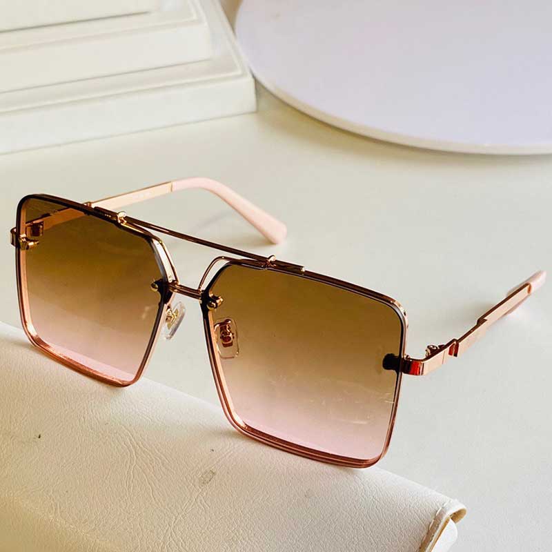 Lunettes de soleil pour femmes d'été Célèbre marque Designer Lunettes pour femmes surdimensionnéesCadre en métalGafas de sol lunettes de soleilCa