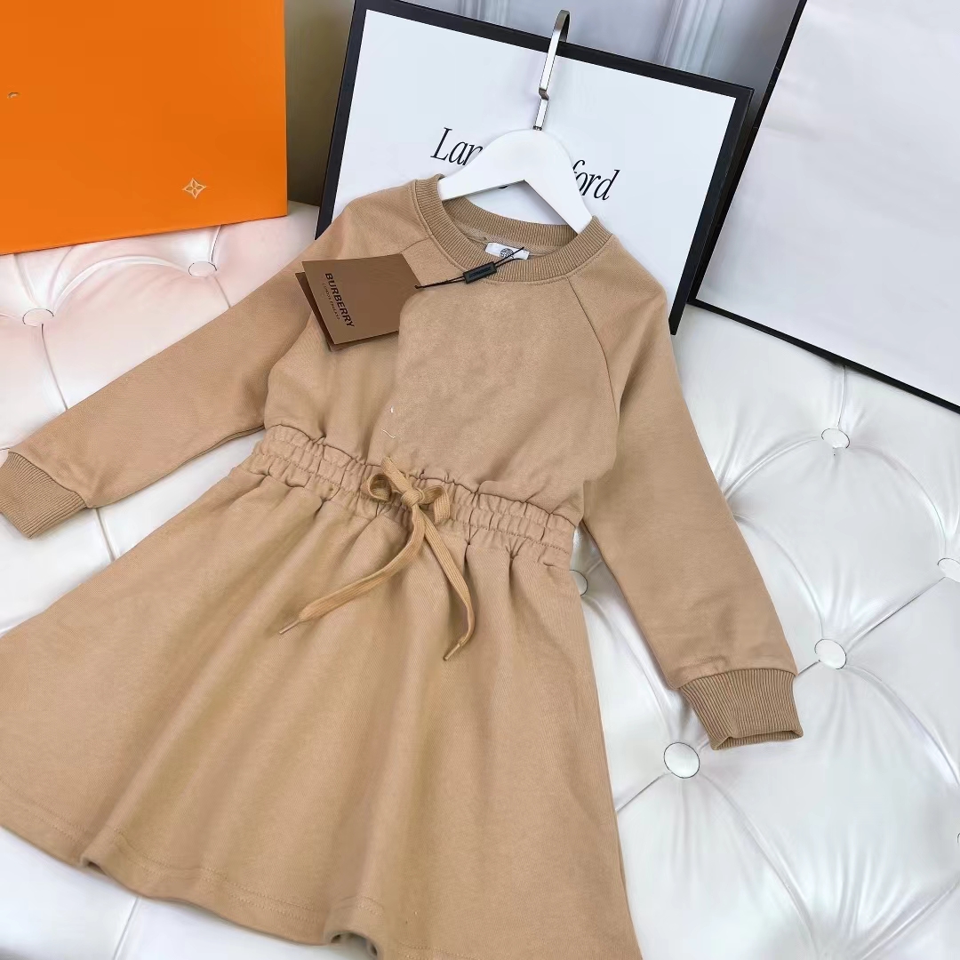 

autumn clothes kid girls full dresses Korea style black fashion designer girls clothing 2022