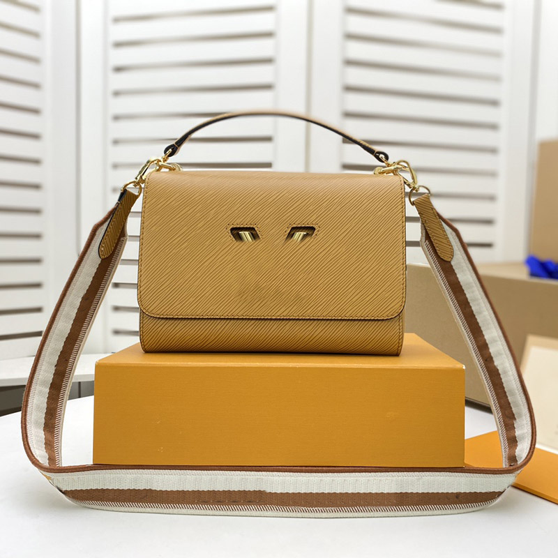 

Handbag Crossbody Bag Women Tote Hand Bags Genuine Leather L letter Twist-lock Removable Wide Jacquard Shoulder Strap Flap Pocket 07