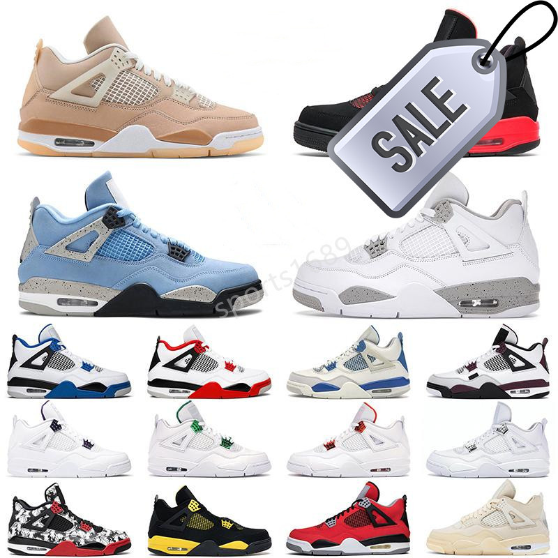 

BOOTS High Quality mens womens Basketball shoes 4s jumpman Desert Moss Red Thunder yell, 4023