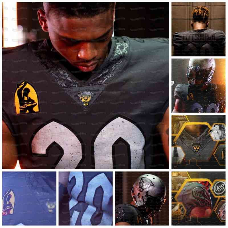 

C202 2020 Pittsburgh Panthers Steel Grey Kenny Pickett Paris Ford A.J. Davis Beville Eli Kosanovich Nick Patti Joey Yellen NCAA Football Jersey, Gray mens s-3xl