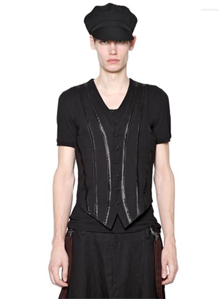 

Men' Vests Sleeveless Coat Spring And Autumn Fashion Stage Outfit Performance Slim Day Department Leisure Large Waistcoat Kare22, Black
