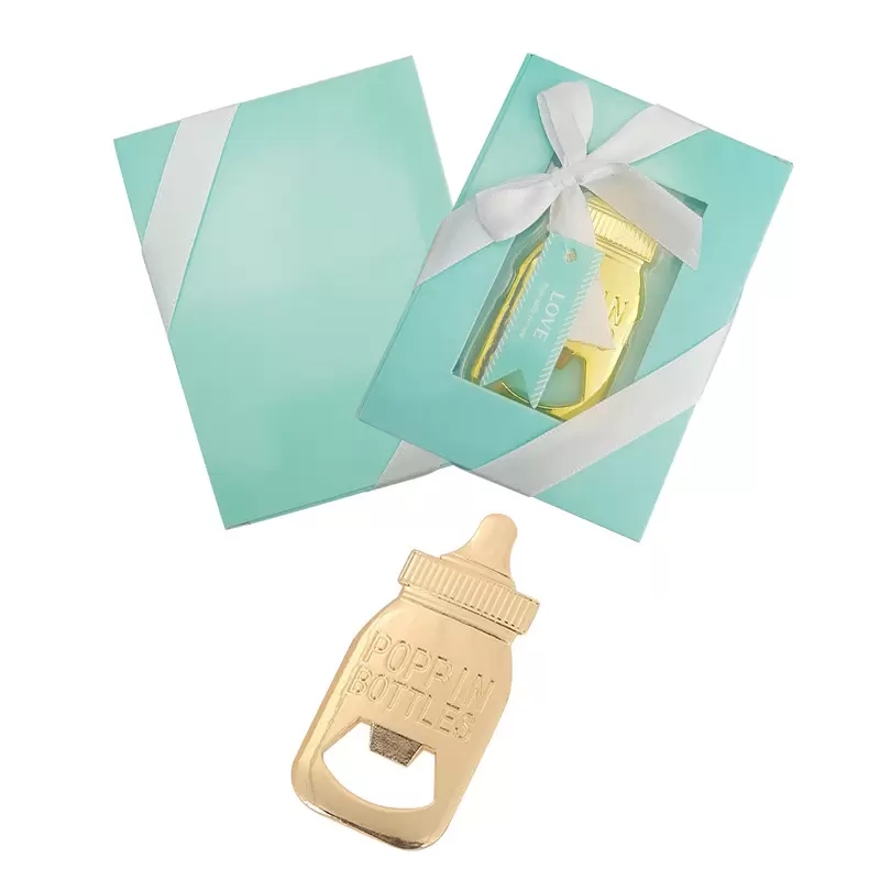 

Golden Beer Bottle Opener Creative Milk Bottles Shape Portable Household Corkscrew Baby Birthday Gift Bar Kitchen Tool