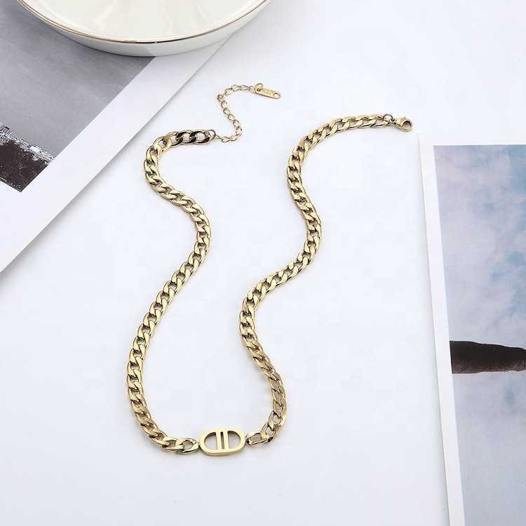 

Designer Stainless Western Steel 14k Gold Cd Necklace Bracelet Vintage Jewelry