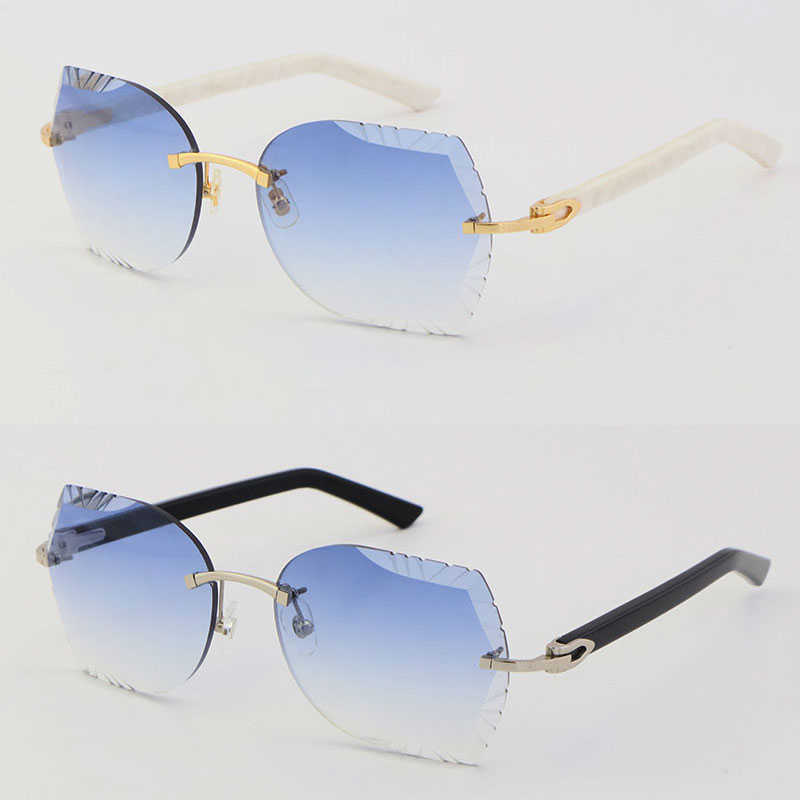 New Fashion Vintage Metal Rimless Marbling Plank Sunglasses Popular C Decoration 8200762 Glasses Outdoors Driving Eyeglasses Women men Sun