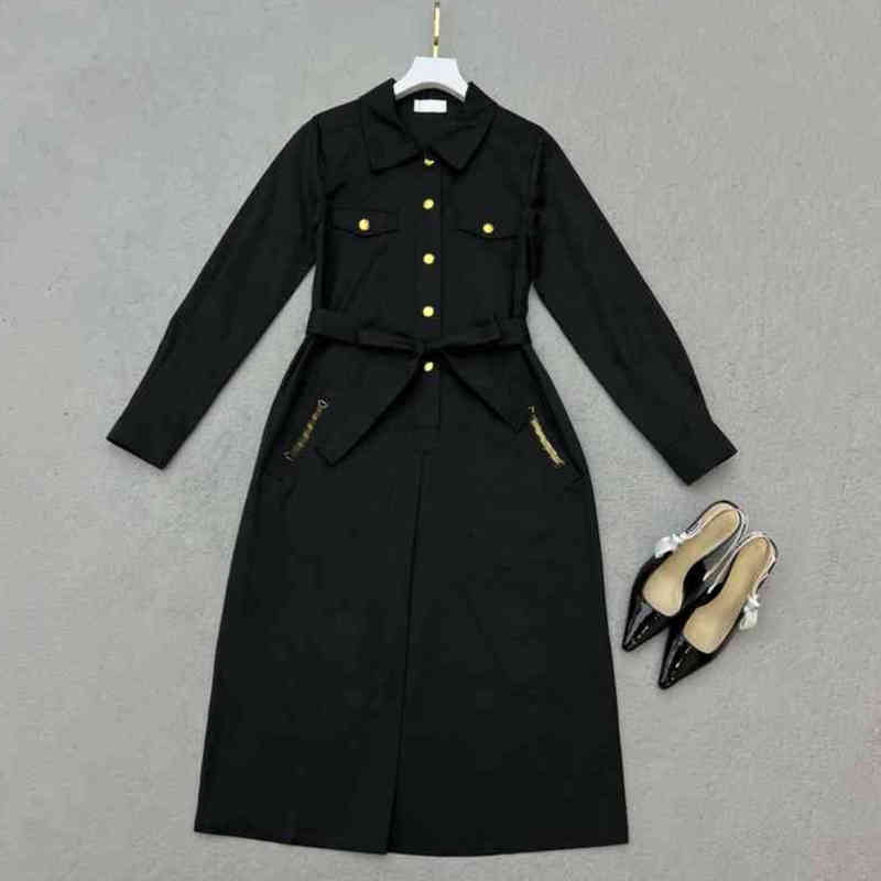 

Womens Designer Dresses Fashion Brand Embroidery Pattern High Quality Trench Coat Dress Luxury High Quality Dress For Women Clothing 0912
