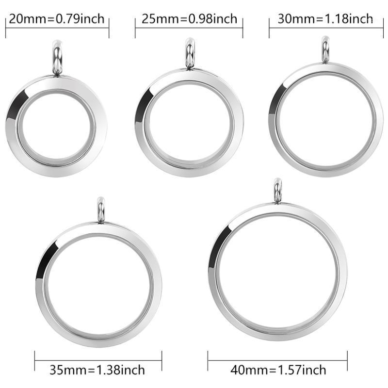 

Pendant Necklaces 1Pc 20/25/30/35/40mm Round Memory Floating Medaillon Locket Charms For Living Po Relicario Jewelry MakingPendant