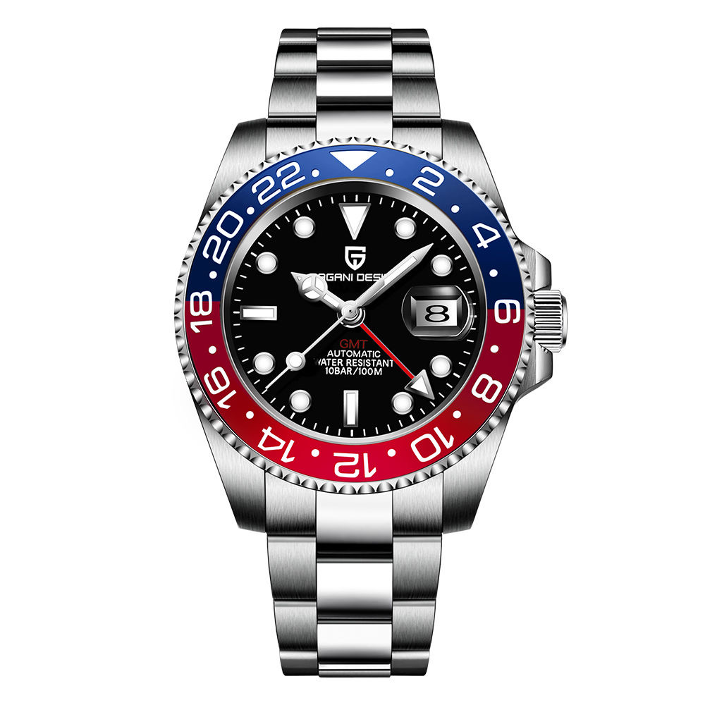 

Mens/Womens GMTWatch Watches Automatic Mechanical 40mm 904L Stainless Steel Blue Black Ceramic Sapphire glass Super luminous WristWatches montre de luxe gifts, G5