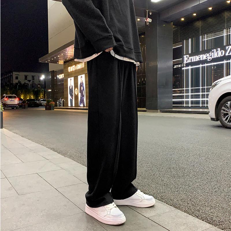 

Men's Pants 2022 Men Straight Harem Male Korean Man Loose Casual Autumn Streetwear Cn(origin) Full Length Four Seasons, Black