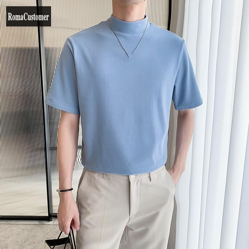 

Men's T-Shirts Mens Summer Concise All-Match T-Shirt Short Sleeve Trend Casual Solid Fashion Korean Version British Style Male Blouse