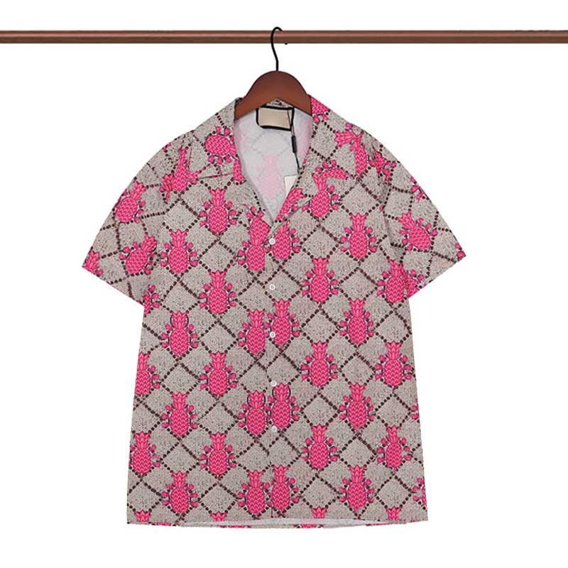 

Men Fashion Polo Designer High Quality Polos Gridding Fruit Print Summer 2022 Outdoor Sport Beach Polo Shirt, Color1