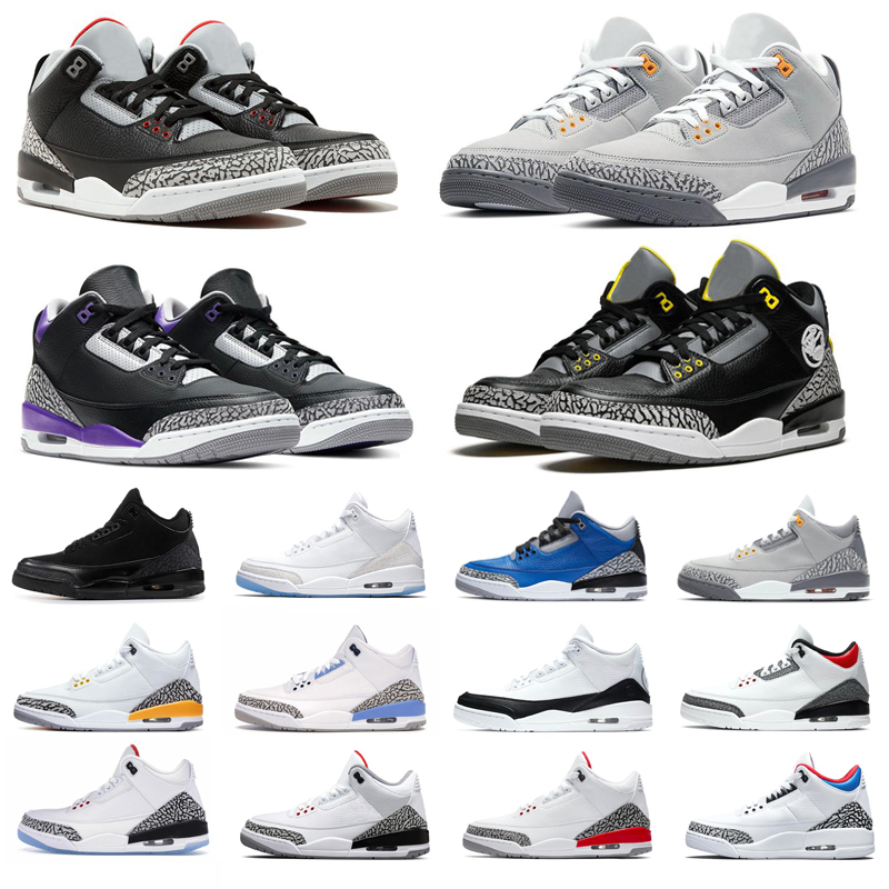 

men basketball shoes 3s Cardinal Red Pine Green Racer Blue Medium Grey Katrina Court Purple 3 outdoor mens trainers sports sneakers 40-47
