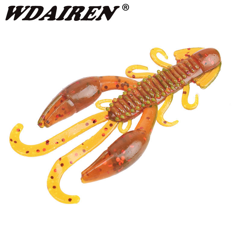 

10Pcs Jig Wobblers Silicone Soft Bait Fishy Smell Worm Lobster Fishing Lures 50mm 70mm Shrimp Float Swivel Twintails Sea 220721