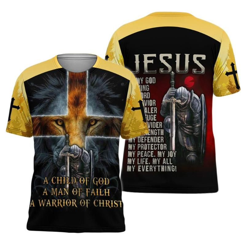 

Men's T-Shirts Men's Classic Fashion Clothing Lion Knight Print Retro T-shirt Summer Oversized T-shirtMen's, Sl-4