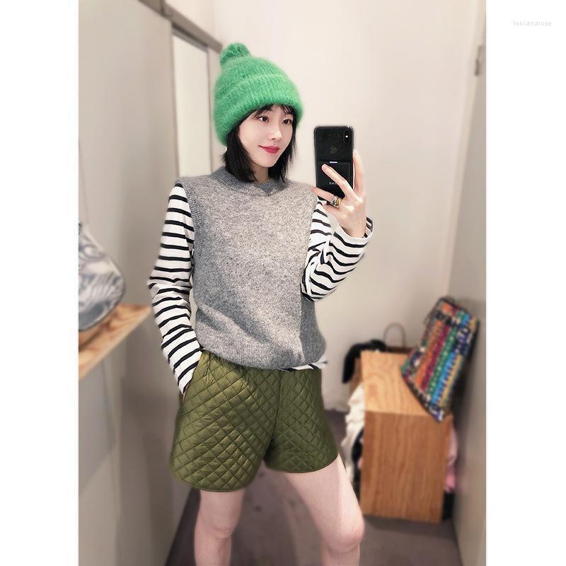 

Women' Vests Women Vest 2022 Spring Straight Solid Color Waistcoat Wool Blended Pullover Luci22, Gray