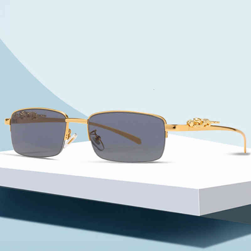 

Sunglasses leopard head half frame sunglasses men's trend small box Women's fashion glasses 688G