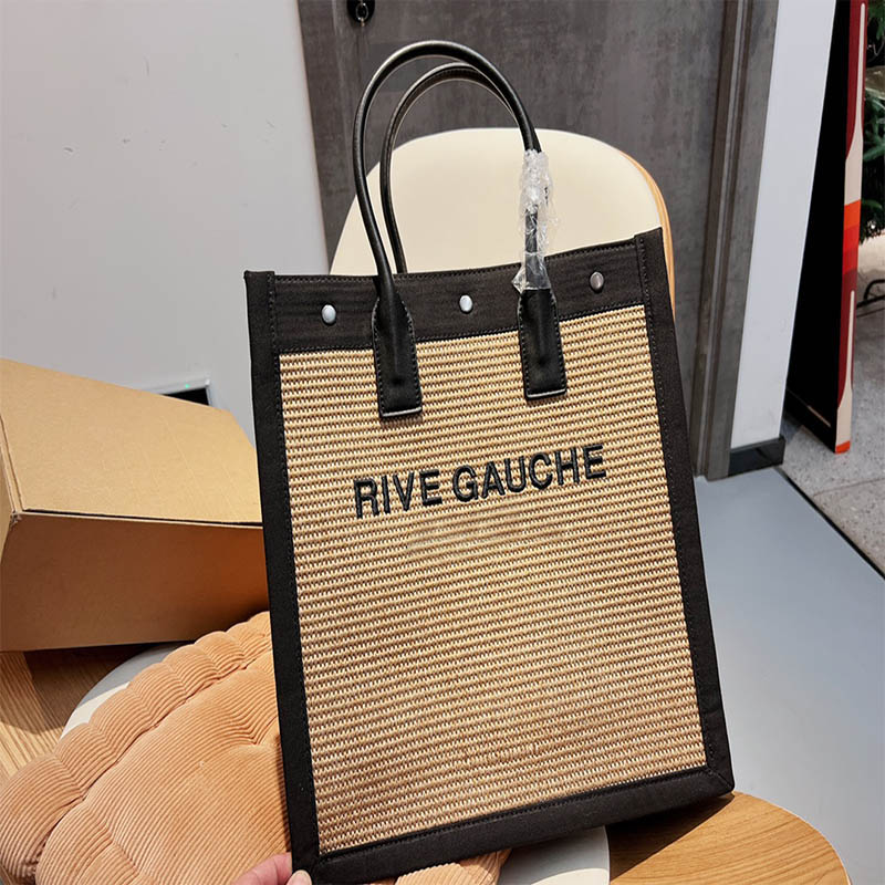 

Women Handbags Rive Gauche Tote Shopping Bag Handbag High Quality Fashion Linen Large Beach Bags Luxury Designer Travel Wallet 35cm, Colour 1