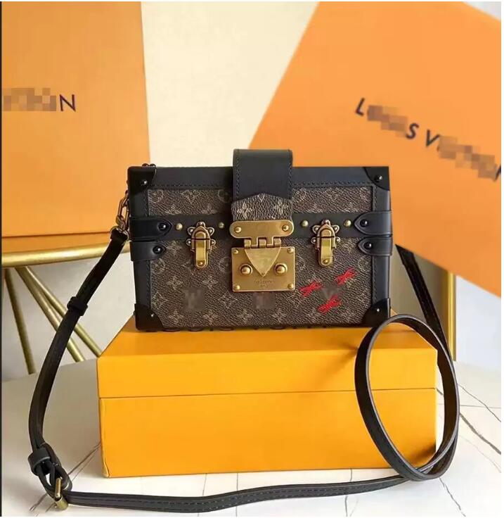 

M44199 Bags PETITE MALLE Genuine Leather Handbags Fashion Shoulder Bags Designer Luxury Crossbody Bags GGs LVs YSLs louiseity viutonity, Brown