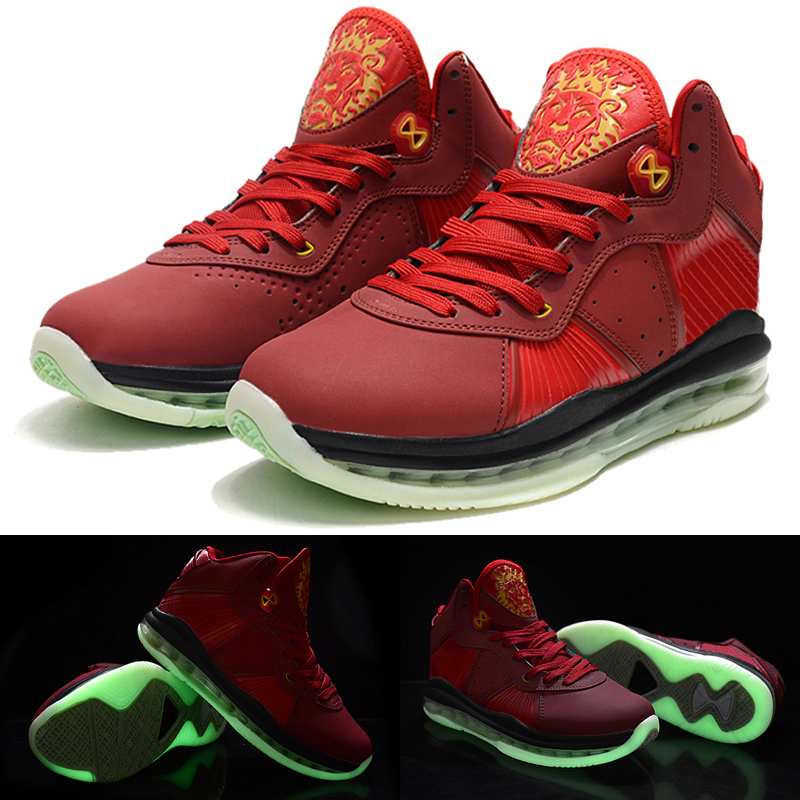 

2022 LeBrons 8 VIII Gym Red Space Jam Graffiti Outdoor Shoes High Quality 8s Glow In the dark Men White University Red Black Sneakers Sport Shoe Trainners, As photo 6