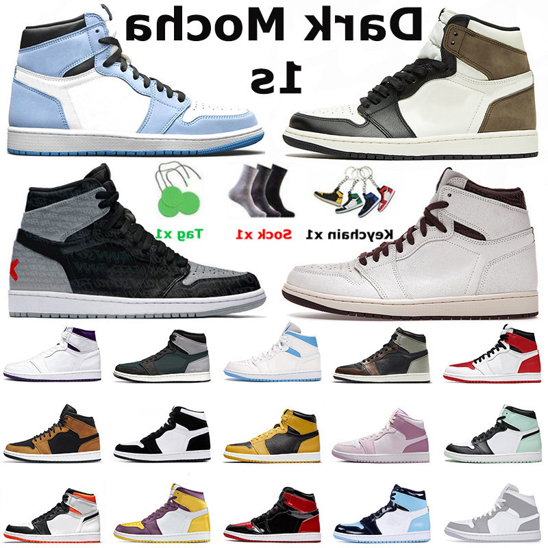 1 chaussures Jumpman 1s Basketball Pour Hommes Femmes Haute Qualité Air jorden1s Og University Blue Dark Moka Athlétisme X Stage Haze Sneakers