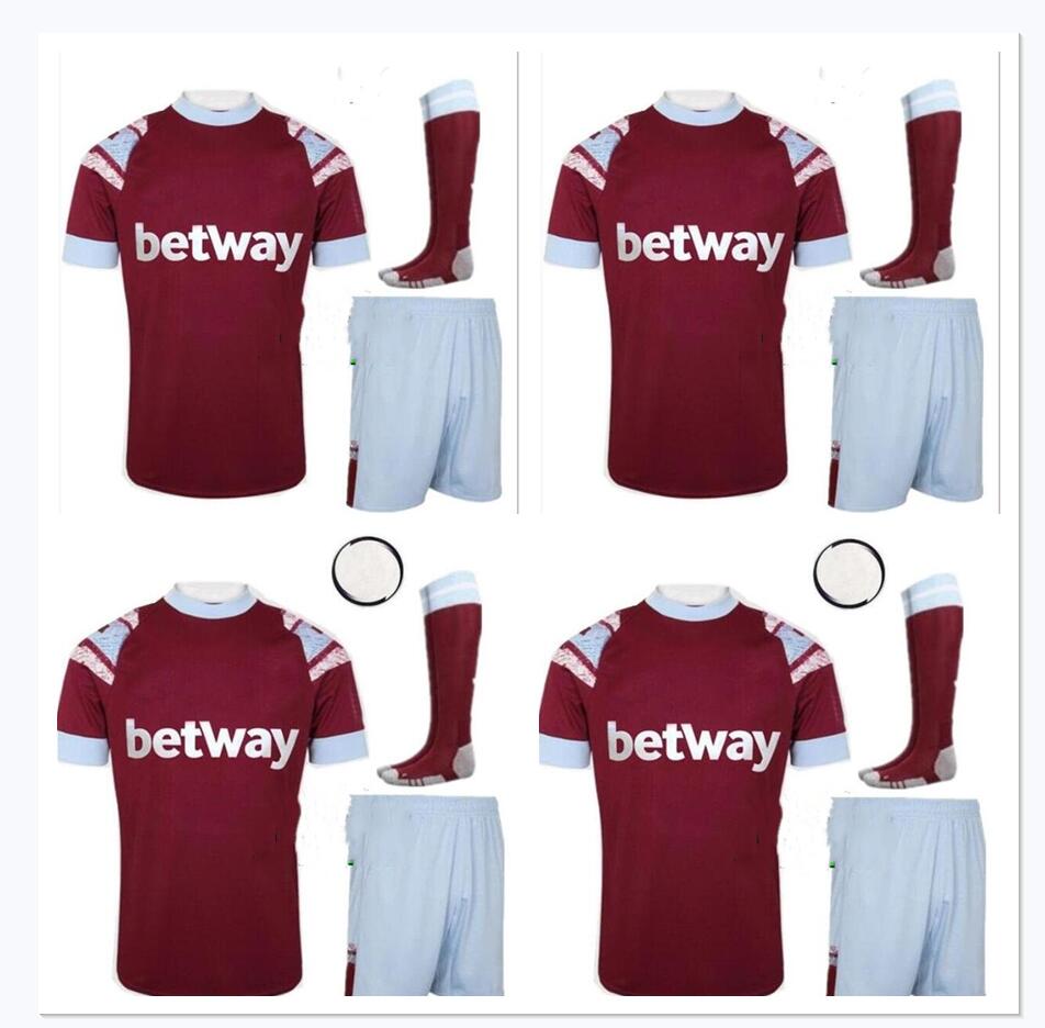 

WEST soccer jersey 21 22 23 home NOBLE HAM ANDERSON UNITED RICE BOWEN ANTONIO BENRAHMA 2021 2022 2023 football shirt adult men kit full sets socks, White