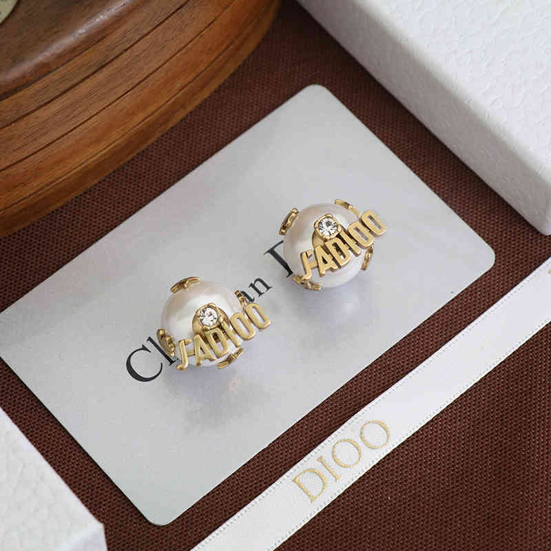 

2022 Factory Wholesale New Pearl Earrings women new net red diamond pearl earrings