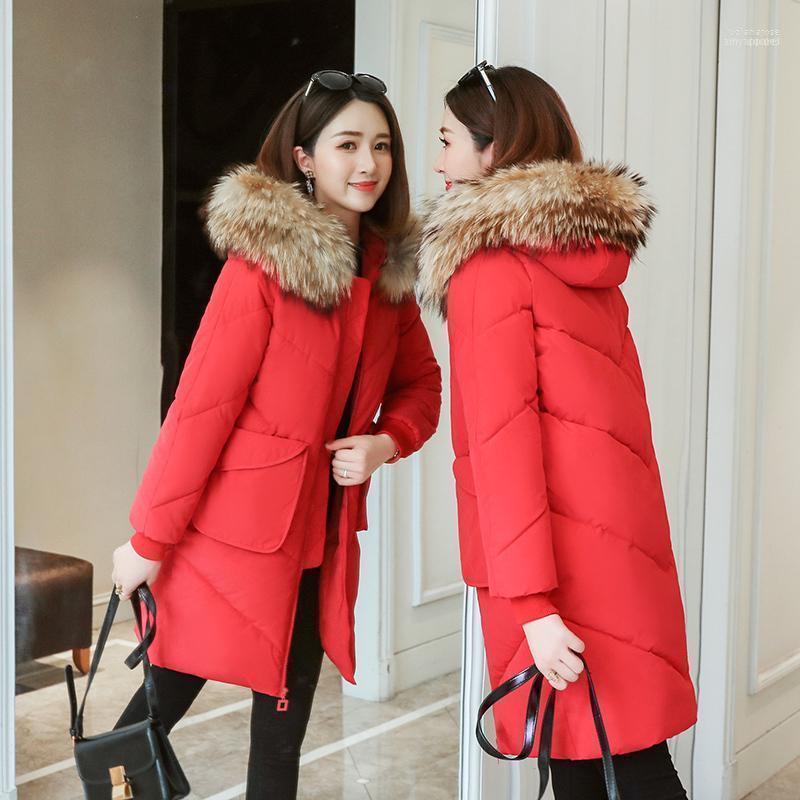 

Women Winter Jacket Long Parka Parkas Warm Thick Cotton Coat Plus Size Fur Coats H19 Luci22, Black
