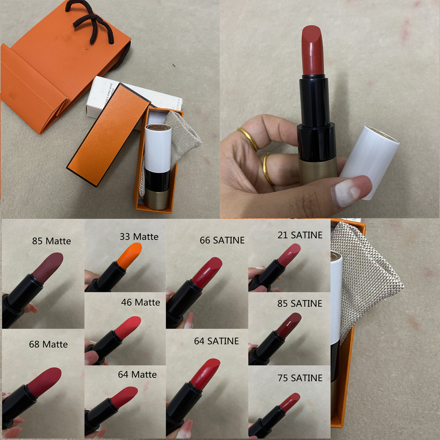 

EPACK Satin Lipstick Rouge Matte Lipstick Made In Italy 3.5g Rouge A Levres Mat 8 Color With Handbag Dropshipping 18colors TOP Quality, Customize