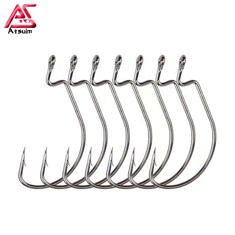 

AS 100pcs/lot Texan Hooks Fishing Soft Worm Hooks High Carbon Steel Wide Super Lock Fishhooks Lure Softjerk Hooks Fishing Tackle 220401