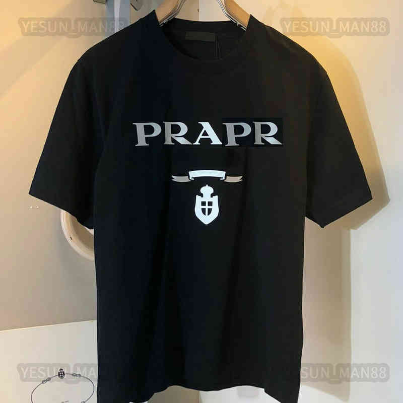 

Designer European And American Luxury Fashion Brand Prads Classic T Shirt Letter Print Mens And Womens Simple Short Sleeves Round Collar Tee