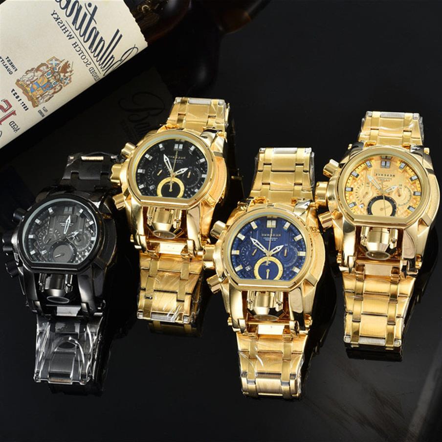 

Undefeated Watch Reserve Bolt Zeus Mens Quartz Wirstwatch 52mm Chronograph Invincible Luxury Watches Invicto Reloj De Hombre For249F, Nude