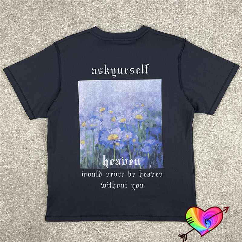 

2022 Heaven T-shirt Men Women 1 High Quality Graphic Tee Vintage Black Tops Summer Short Sleeve