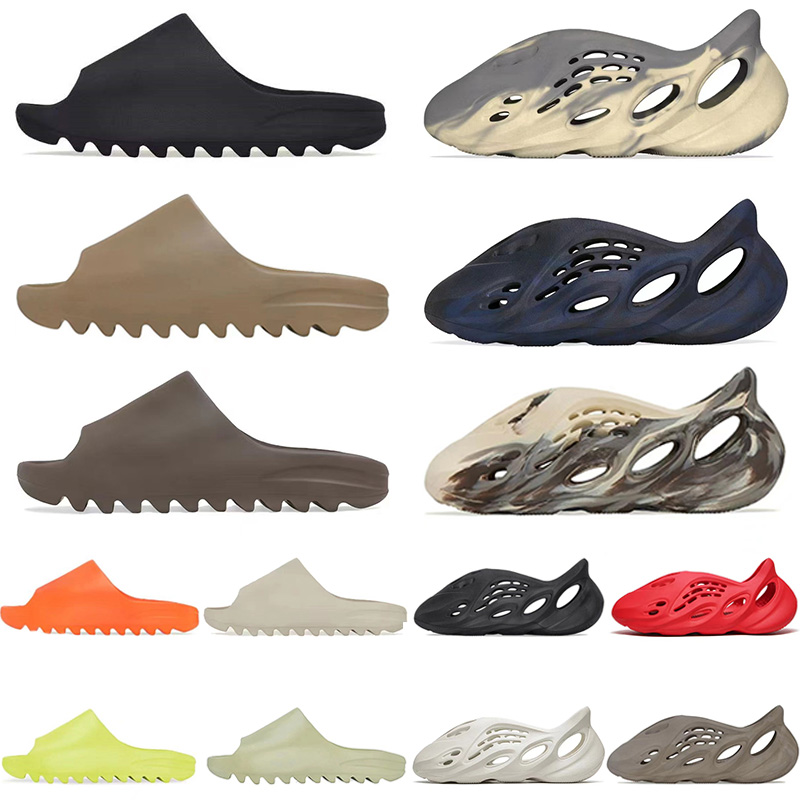 

2022 Men Women Summer Slippers sandals Black Onyx Rubber orange Triple Dark Brown Resin Pattern Slippers Slide Outdoor Walking Shoes Eur 36.5-48.5