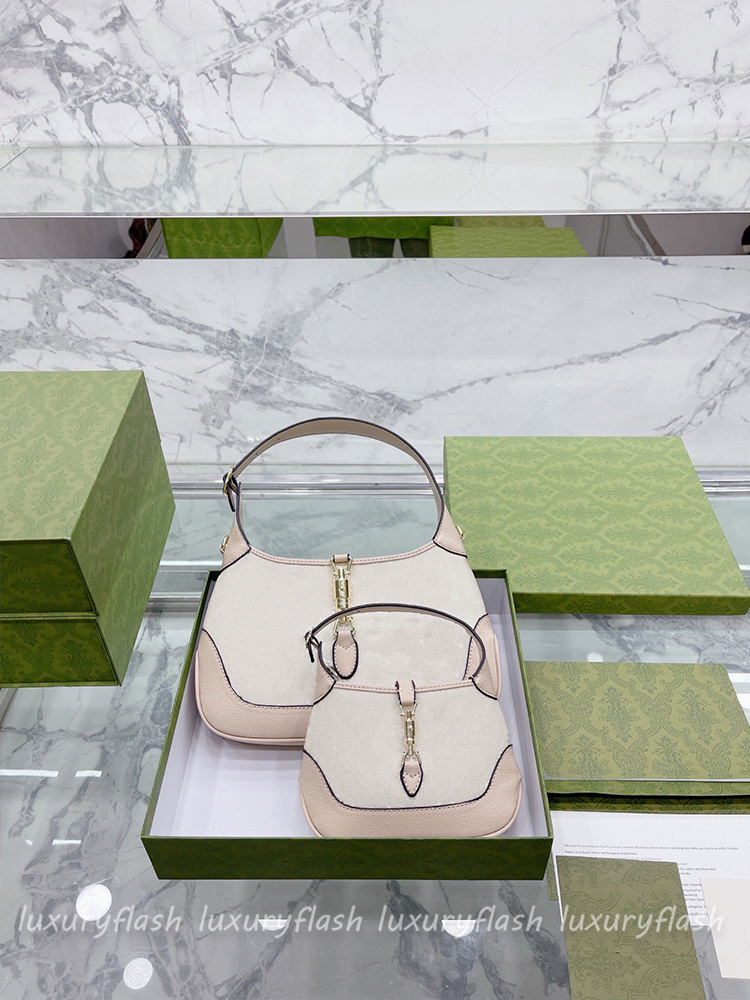 

Women Luxurys Designers Bags Italy Vintage 1961 Handbag High Quality Genuine Leather Lady Canvas Underarm Leather Shoulder Bag, Beige