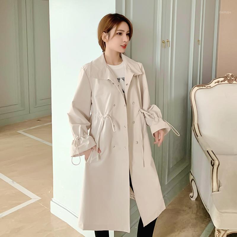 

Women's Trench Coats Women Female Loose Long Autumn Fashion Outerwear Feamale Clothing Clothes, As the pictures