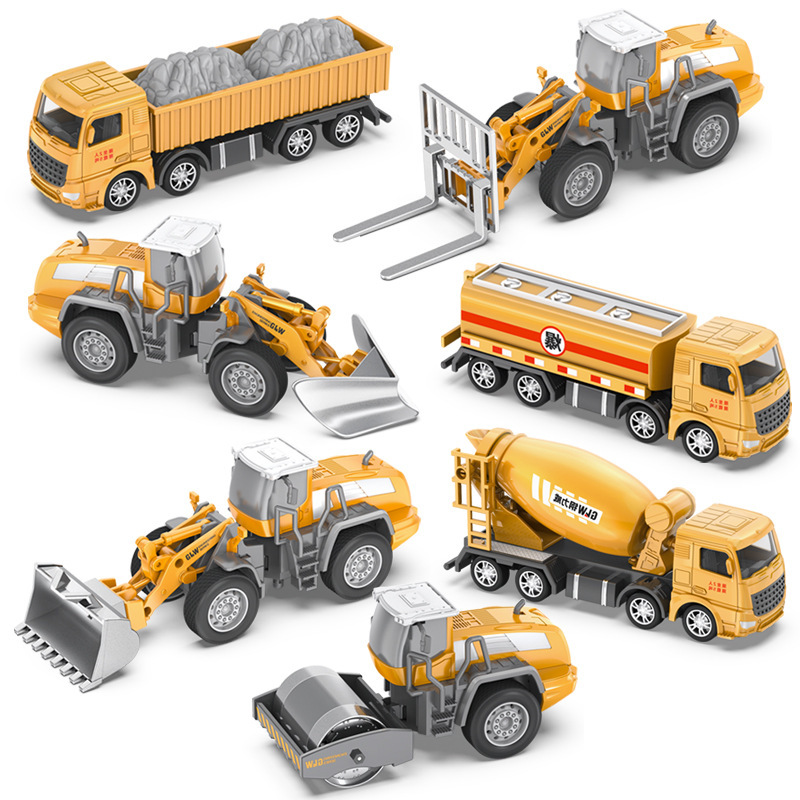 

Metal Alloy Engineering Vehicle Model diecast Car Simulation Excavator Suitcrane Transport Vehicle Roller Sliding Toys for Boys Kids Assembling Boy child toy