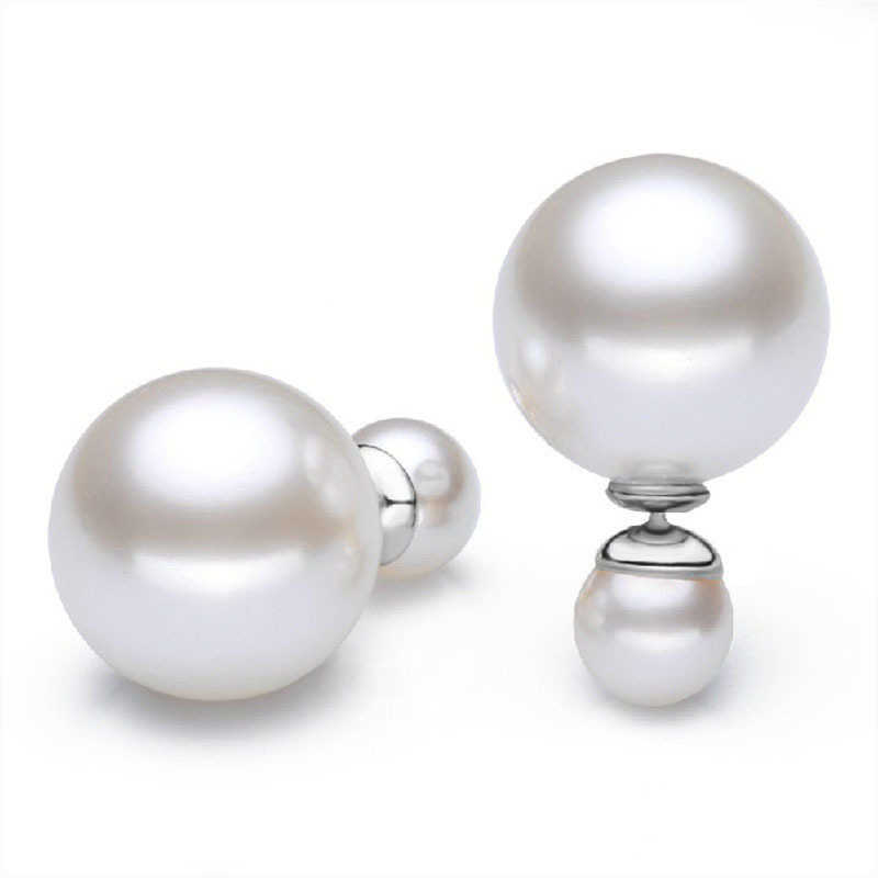 

Double Pearl Earrings Fashion Korean girls' accessories double-sided Pearl Earrings 001 Charm
