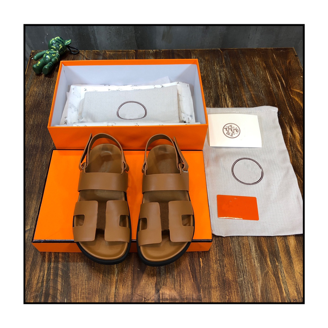 

Chypre H Slippers Designer Oran Sandals Summer Leather Slides Beach Classic Flat Fahion Flip Flops Men Women Shoes Size 35-45 With Box, Customize