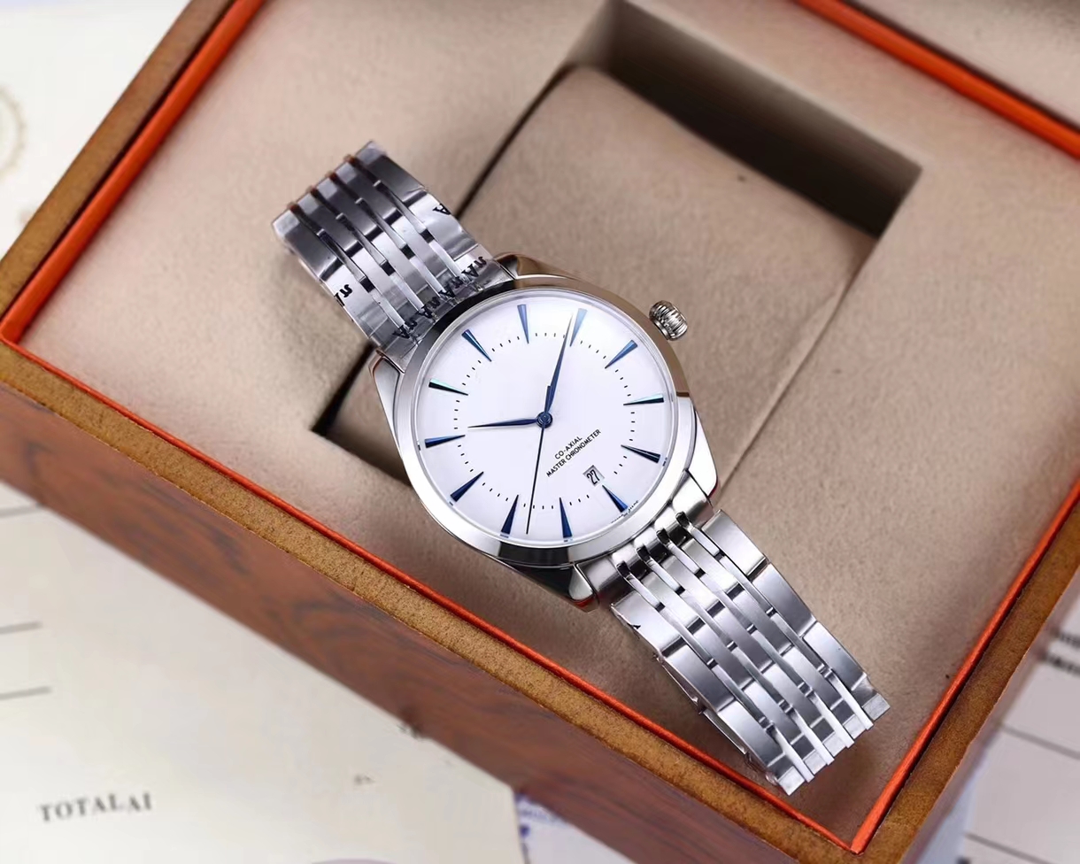 

39.5mm Men's Mechanical Watch Equipped with 821A High Quality Movement Self-winding Operation Deep Water Resistant Stainless Steel Watch, Silver