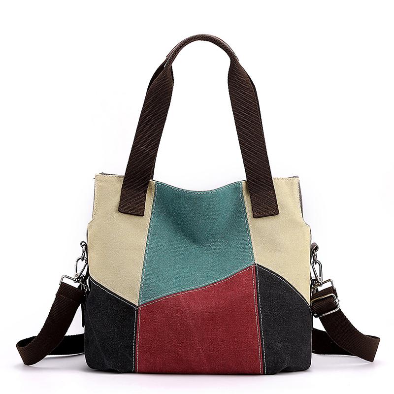 

Evening Bags 2022Canvas Totes For Women Casual Ladies Handbags Large Capacity Shoulder Girls Sac Simple Female Retro Messenger Bag PurseEven, Red