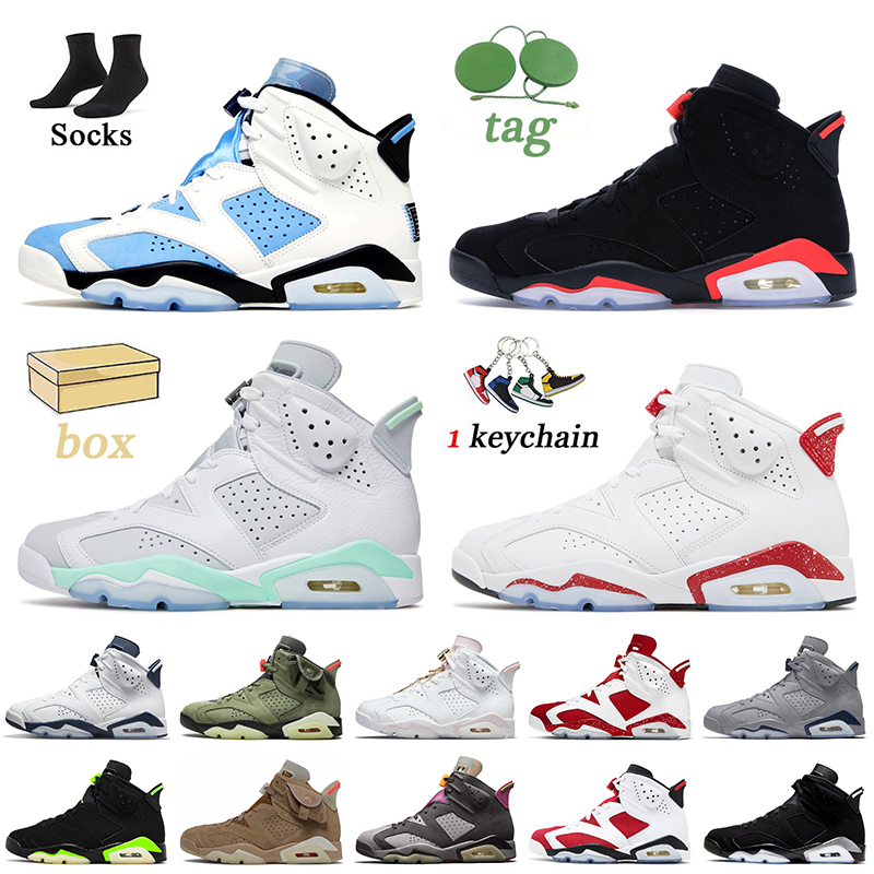 

2022 Fashion Women Mens Jumpman Red Oreo 6s Basketball Shoes 6 UNC Georgetown Mint Foam Black Infrared Carmine Bordeaux Midnight Navy Trainers Cactus Jack Sneakers, C52 singles day 40-47