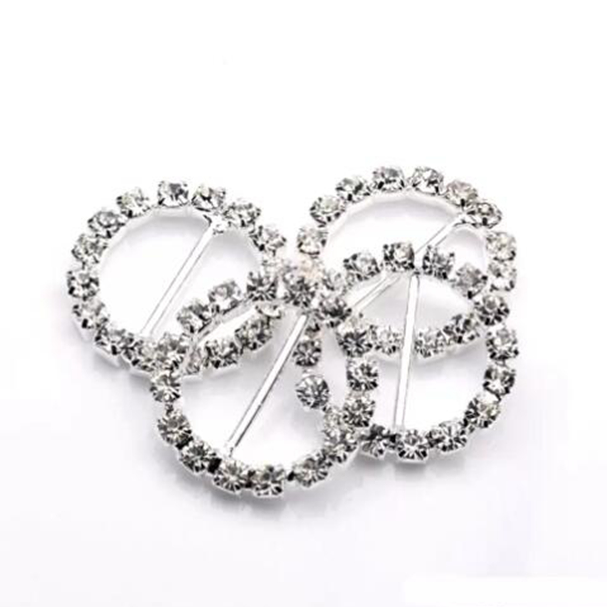 

Wedding Jewelry 33mm Round Rhinestone Components Buckle Invitation Ribbon Slider Wedding Supply
