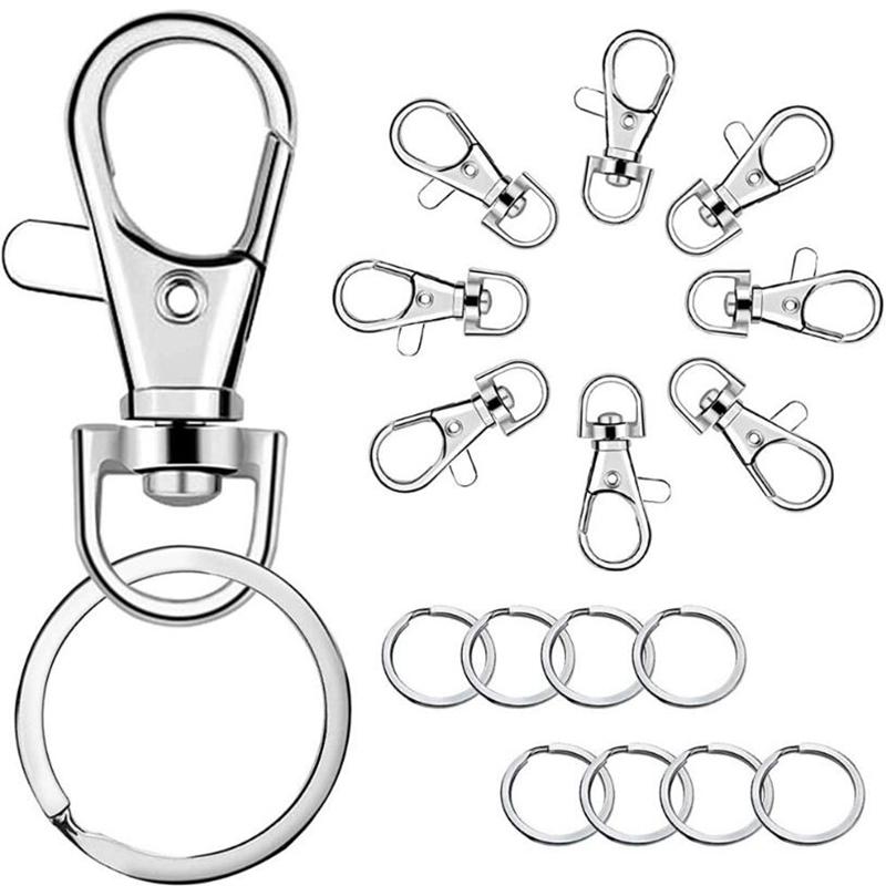 

Keychains 100Pcs Alloy Lobster Clasps Hooks With Jump Rings Keychain For DIY Jewelry Making