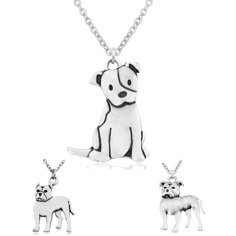 

Pendant Necklaces Fashion Cute Pit Bull Dog Women Jewelry Boho Stainless Steel Chains Couple Necklace Choker Pets Lover Gift