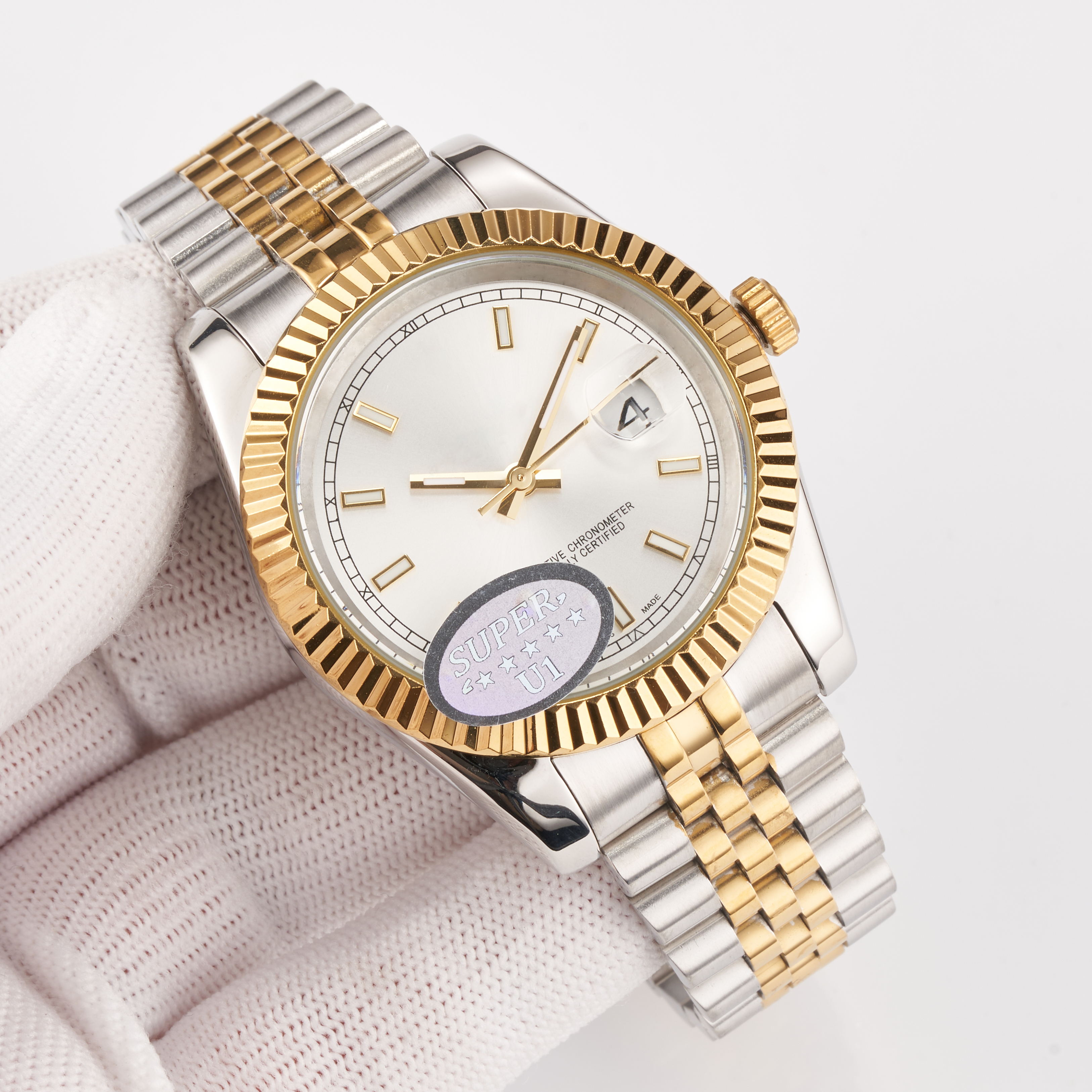 

U1 Quality 36mm 41mm Sky Luxury Men's Watch Automatic Mechanical Fashion Business Stainless Steel Gold Luminous Sapphire Water Resistant, Black