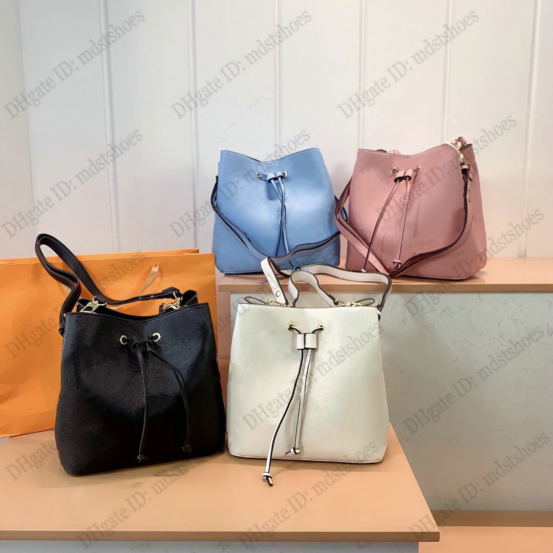 

NEONOE MM Totes Bucket Bag Drawstring Bags Monograms Bicolor Grained Empreinte Leather Designers Handbag Luxurys Cross Body