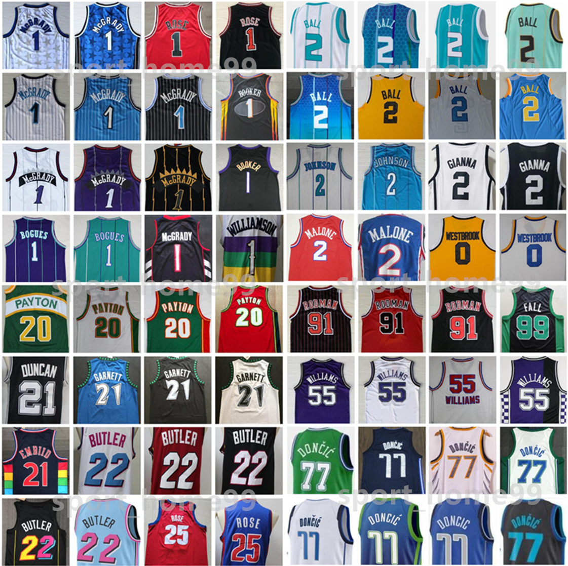 

Retro All Men Stitched Ja Morant Basketball Jersey Stephen Curry LaMelo Ball Lillard Antetokounmpo McGrady Penny Devin Booker Kevin Durant Luka Doncic Jersey, Colour 6