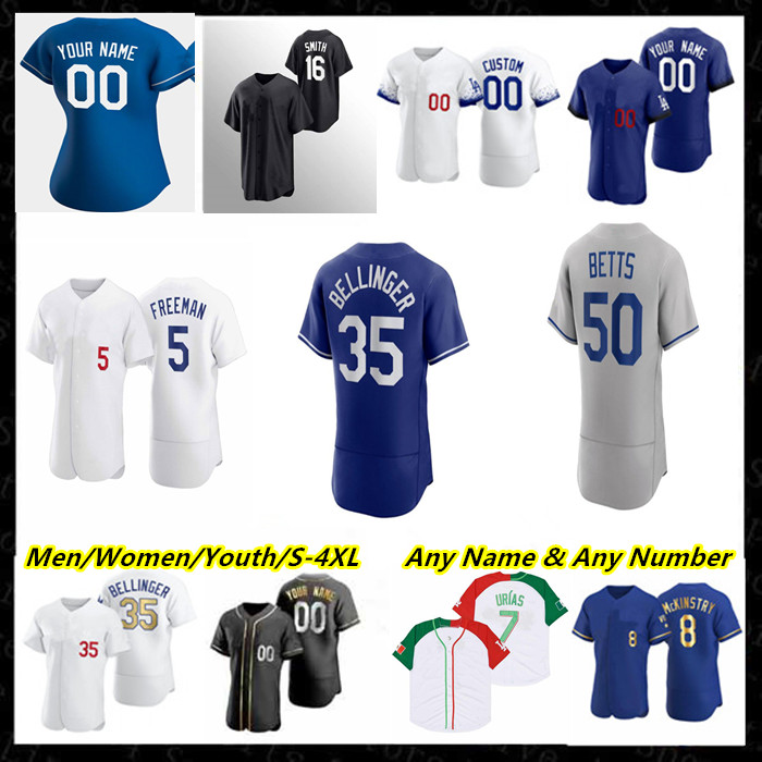 

Freddie Freeman LA Jersey Trea Turner Cody Bellinger Mookie Betts Clayton Kershaw Edwin Rios Austin Barnes Hanser Alberto Mike Piazza Sandy Koufax Dodger Custom 4XL, Women blue