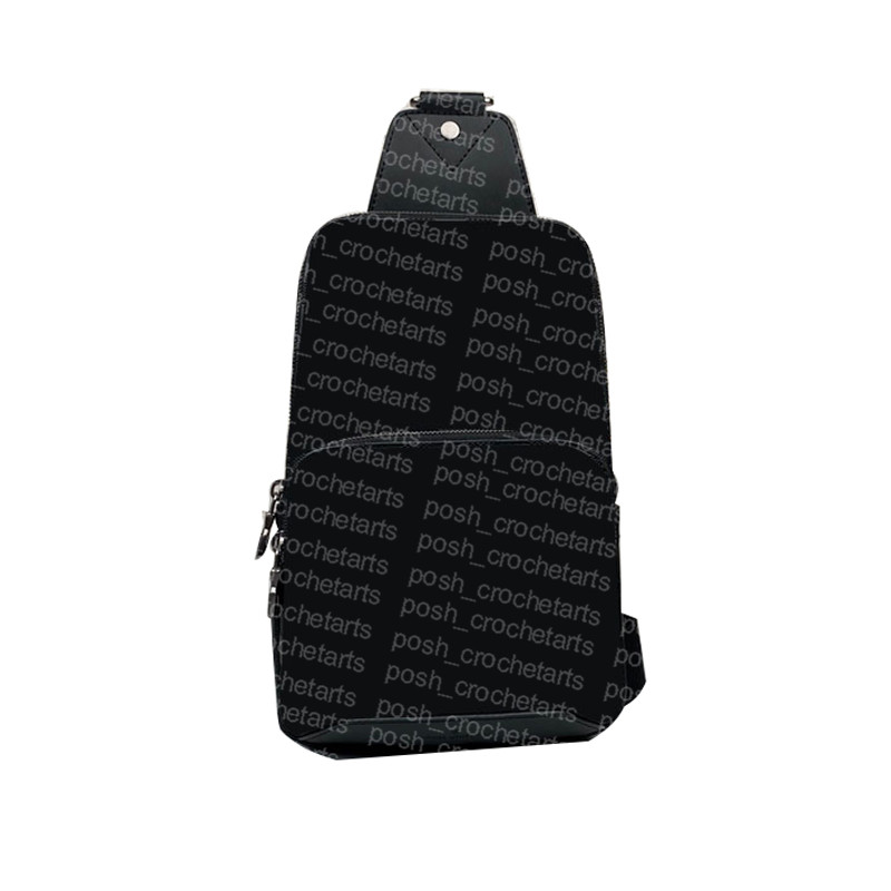 

Fashion Cross Body Ave Sling Bag for Men Genuine leather Trim with Coated Canvas Checker Pattern Slings, F41-7190
